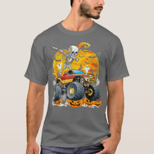 Camiseta Monstruo de Skeleton Truck Calabaza Funny Hallow