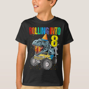Camiseta Monstruo del 8 de los cumpleaños Dinosaurio