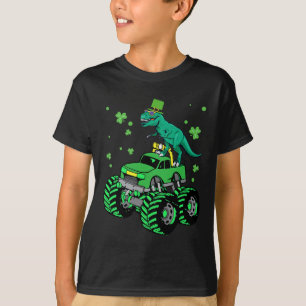 Camiseta Monstruo del Día de San Patricio Camión Dinosaurio