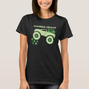 Camiseta Monstruo del Día de San Patrón Camión Shamrock Cru