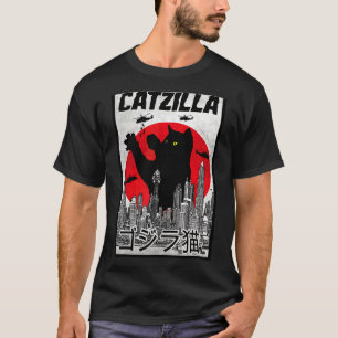 Camiseta Monstruo del gato Catzilla Retro