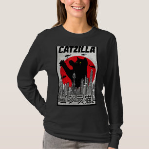Camiseta Monstruo del gato Catzilla Retro