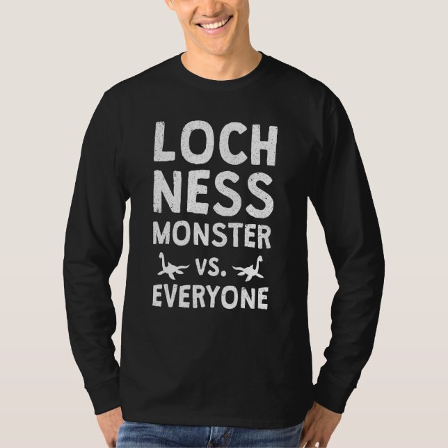 Camiseta Monstruo del Lago Ness Nessie Vs  Todos  Criptozoo (Anverso)