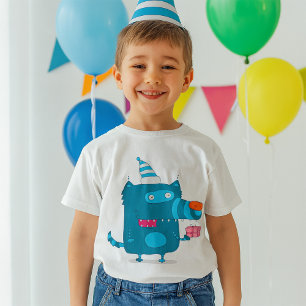 Camiseta Monstruo del Personalizado azul con Fiesta Gorra