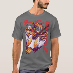 Camiseta Monstruo del Ramen Bowl de época Kaiju con fideos 