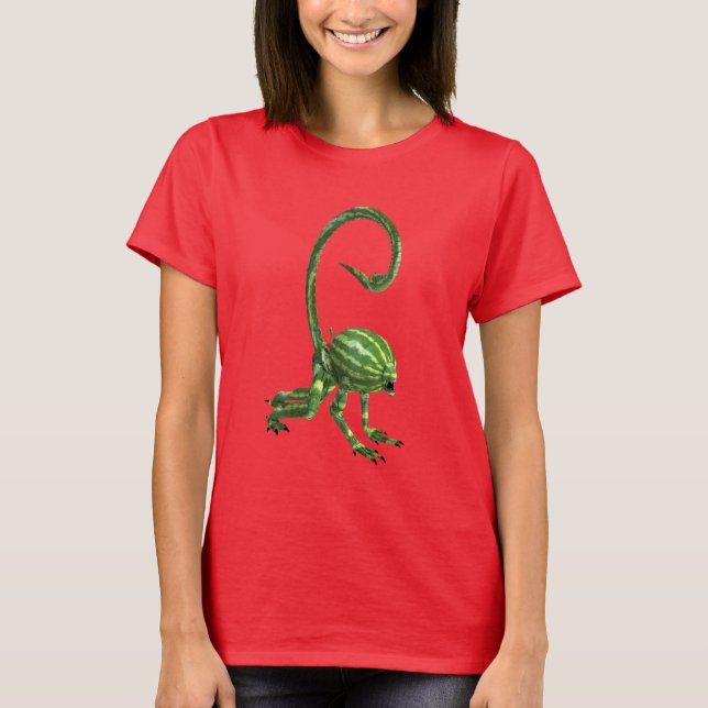 Camiseta Monstruo divertido de la sandía verde (Anverso)