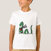 Monstruo divertido de Loch Ness que toca las