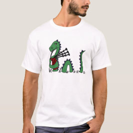Camiseta Monstruo divertido de Loch Ness que toca las
