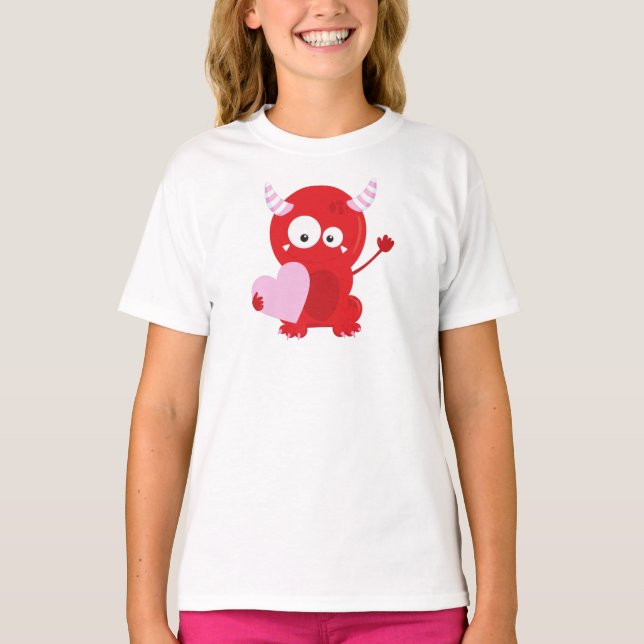 Camiseta Monstruo el día de San Valentín, Monstruo Cuto, Co (Anverso)