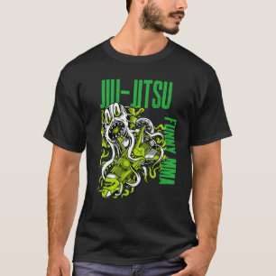 Camiseta Monstruo espacial Jiu Jitsu, buque cohete, manzana