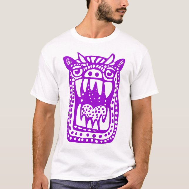 Camiseta Monstruo Espantoso - Púrpura (Anverso)