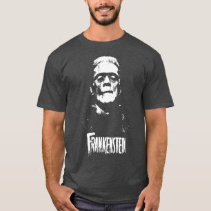 Camiseta Monstruo Frankenstein Clásico Horror Flick White