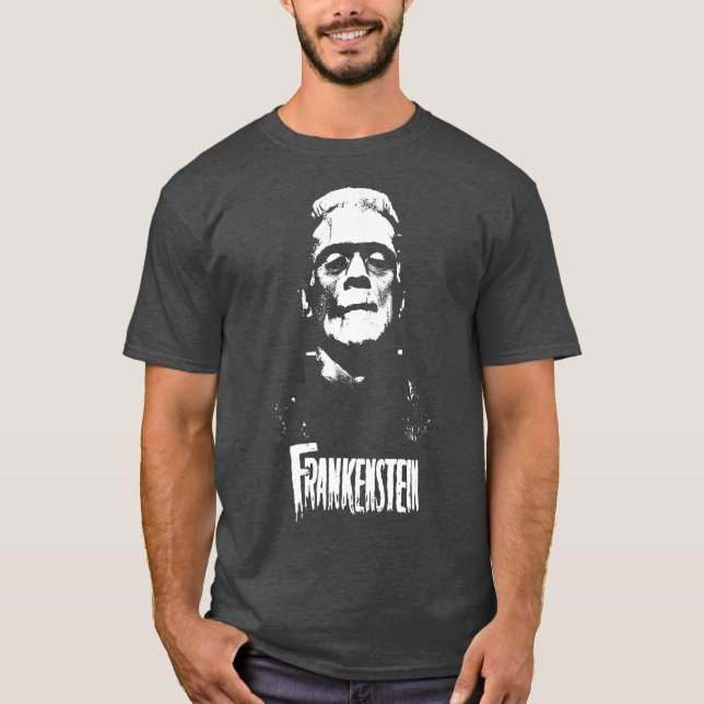 Camiseta Monstruo Frankenstein Clásico Horror Flick White (Anverso)