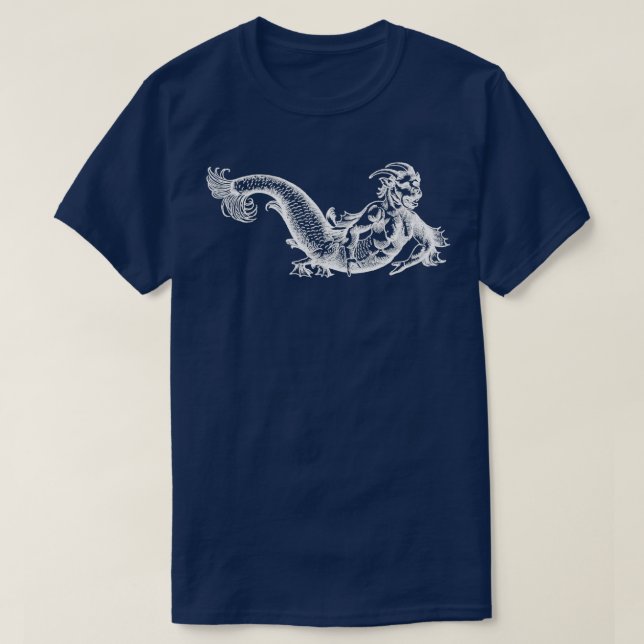 Camiseta Monstruo híbrido de satyr marino blanco 2 (Diseño del anverso)