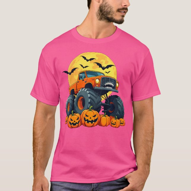 Camiseta Monstruo infantil Camión Calabaza Halloween Jack O (Anverso)