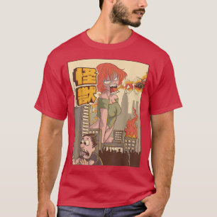 Camiseta Monstruo japonés de Kaiju Anime Chica 