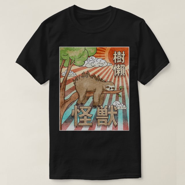 Camiseta Monstruo japonés Kaiju Sloth (Diseño del anverso)