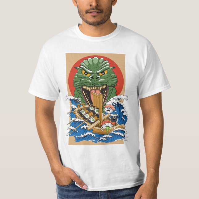 Camiseta Monstruo japonés Sushi Lover (Anverso)