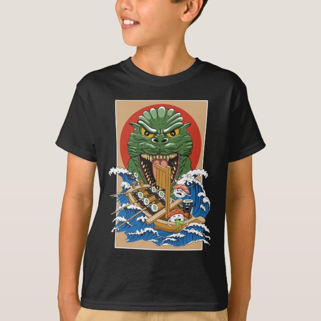 Camiseta Monstruo japonés Sushi Lover (Anverso)