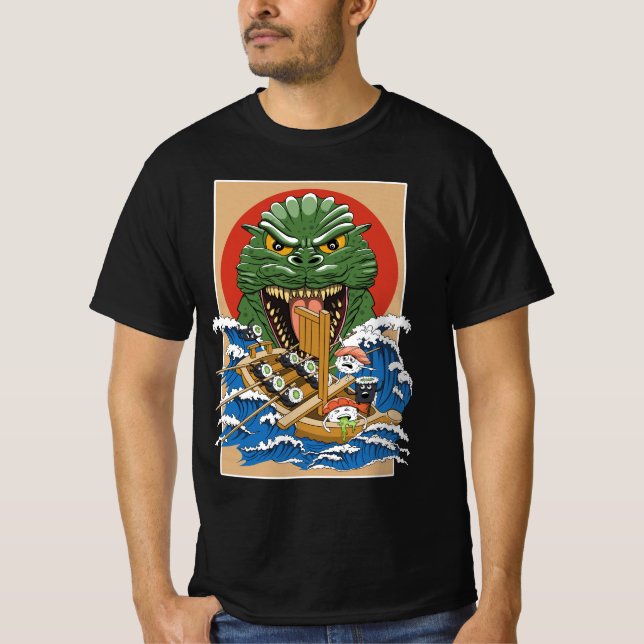 Camiseta Monstruo japonés Sushi Lover (Anverso)