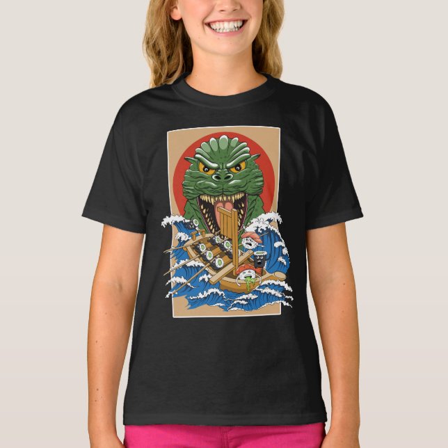 Camiseta Monstruo japonés Sushi Lover (Anverso)