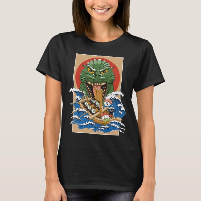 Camiseta Monstruo japonés Sushi Lover (Anverso)