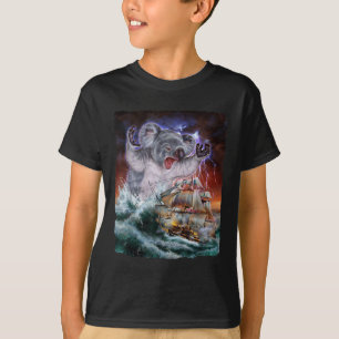 Camiseta Monstruo Koala Mientras Kraken Ataque Un Barco De