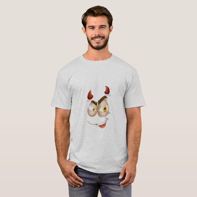 Camiseta Monstruo Lindo con Cuernos y Corazón Gráfico para  (Anverso completo)