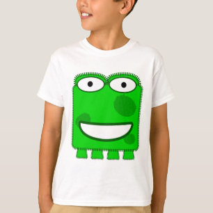 Camiseta Monstruo lindo del dibujo animado de la verde lima