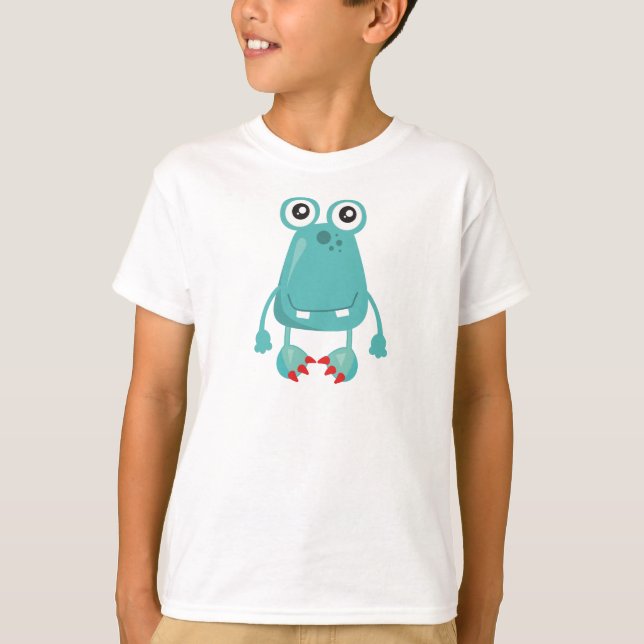 Camiseta Monstruo lindo, monstruo azul, monstruo gracioso,  (Anverso)