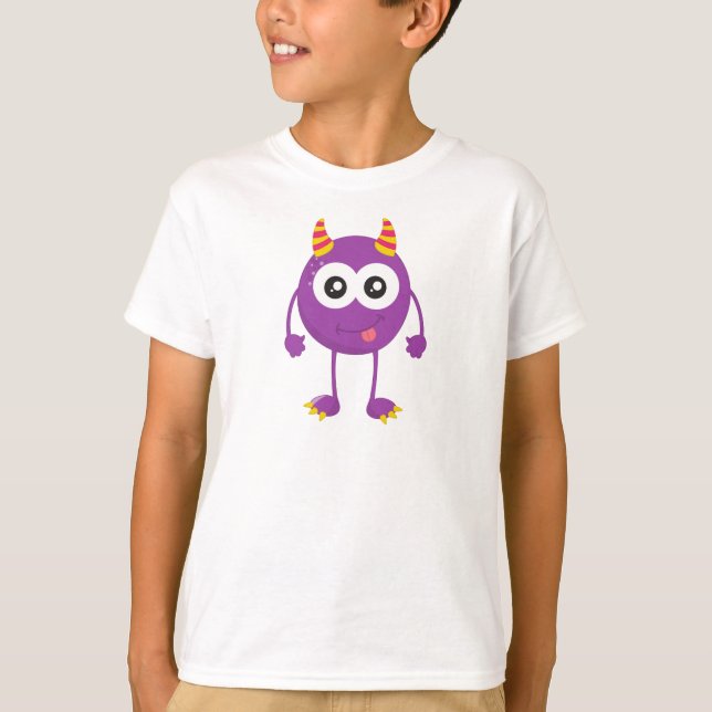 Camiseta Monstruo lindo, monstruo morado, monstruo gracioso