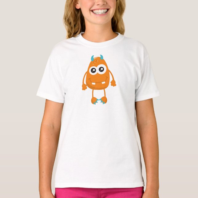 Camiseta Monstruo lindo, monstruo Naranja, monstruo gracios (Anverso)