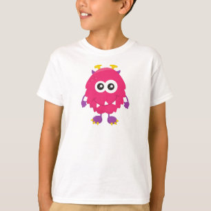 Camiseta Monstruo lindo, monstruo rosado, cuernos, monstruo