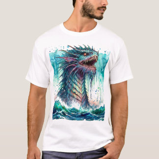 Camiseta Monstruo Marino Elevándose Horror Oceánico