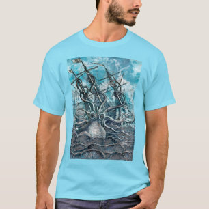 Camiseta Monstruo marino Octopus Blue Sea