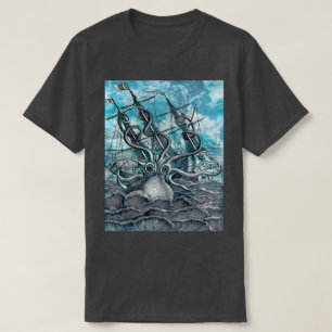 Camiseta Monstruo marino Octopus Blue Sea
