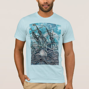 Camiseta Monstruo marino Octopus Blue Sea