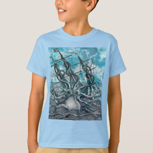 Camiseta Monstruo marino Octopus Blue Sea