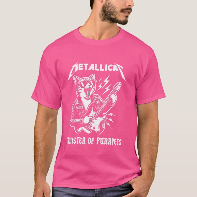 Camiseta Monstruo Metallicat De Purpets - Gracioso Cat 1 (Anverso)