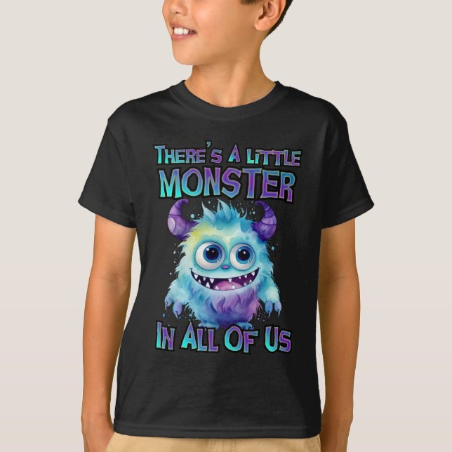 Camiseta Monstruo morado de Halloween (Anverso)