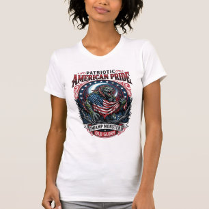 Camiseta Monstruo Patriótico del Pantano Horror Old Glory M