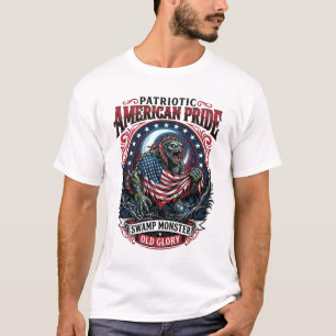 Camiseta Monstruo Patriótico del Pantano Horror Old Glory P