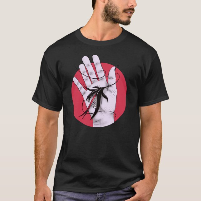 Camiseta Monstruo penetrante de la flor de la mano (Anverso)