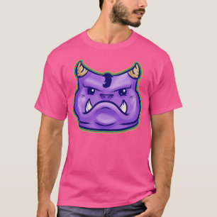 Camiseta Monstruo Púrpura Cute Kawaii Con Fangs Y Cuernos H