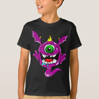 Camiseta Monstruo púrpura lindo del comedor de la gente