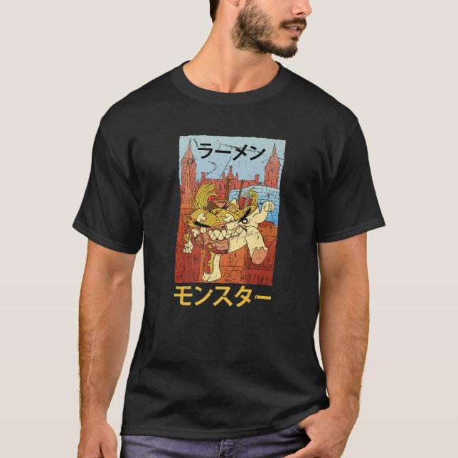 Camiseta Monstruo Ramen - Kawaii Anime - Estética japonesa (Anverso)