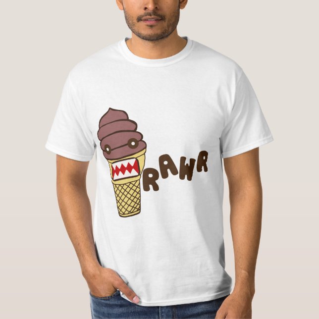 Camiseta Monstruo RAWR del helado de chocolate (Anverso)