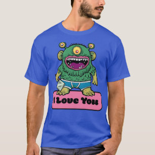 Camiseta Monstruo romántico de amor verde