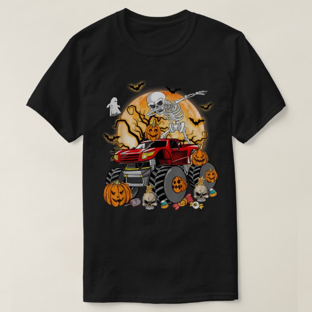 Camiseta Monstruo Skeleton Camión Moon Candy Toddler Boys H (Diseño del anverso)