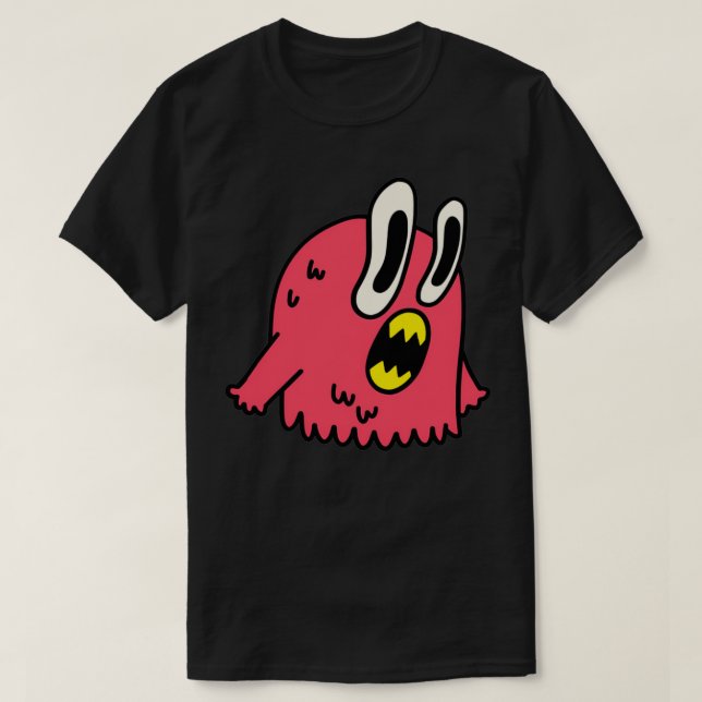 Camiseta Monstruo sorprendido de la raza roja que muestra 2 (Diseño del anverso)
